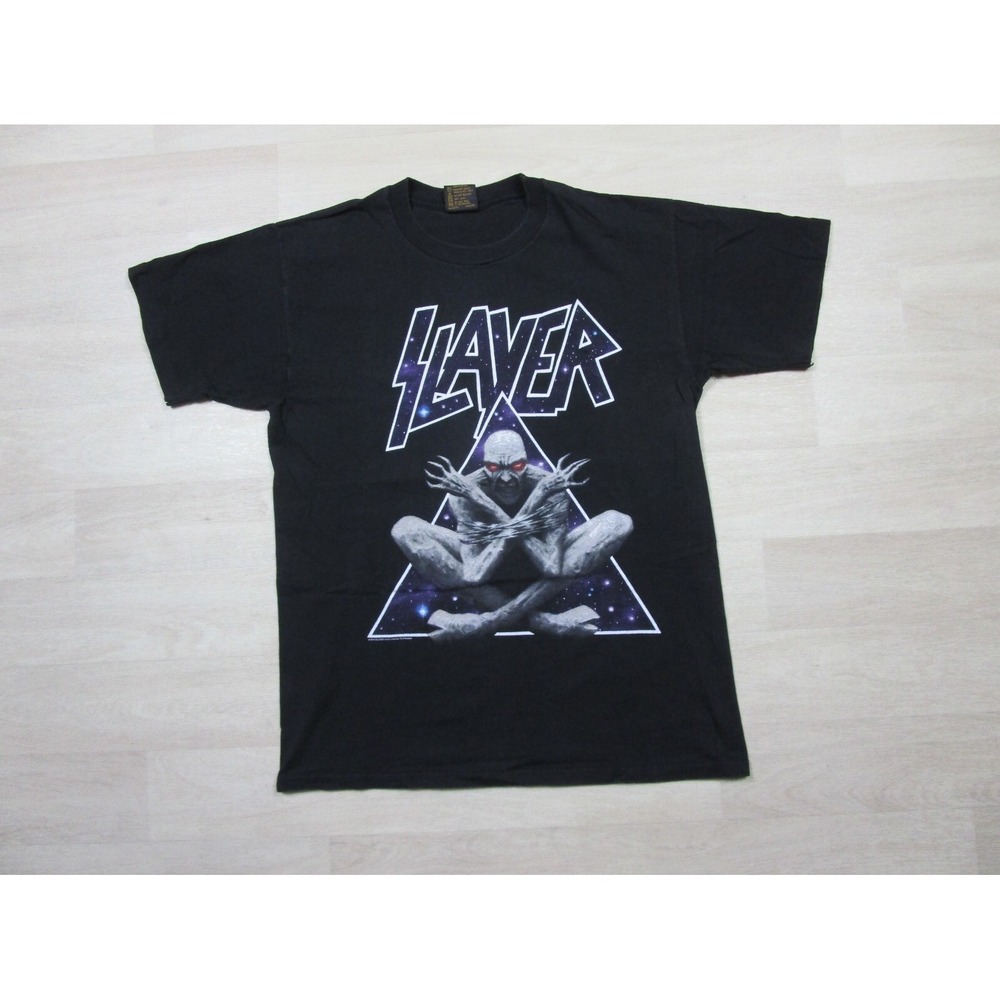 Vintage Slayer Band T Shirt (L) 1990's 2-Sided Brockum USA Devine Intervention‎